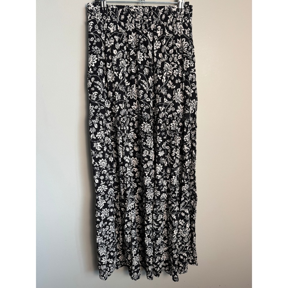 Streetwear Society Floral Pull On Elastic Waist Maxi Skirt M Boho Cottagecore